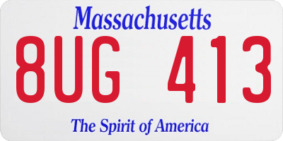 MA license plate 8UG413