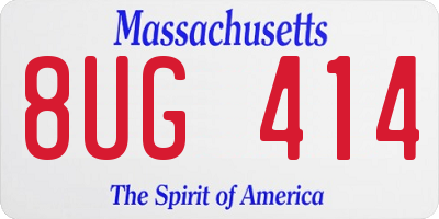 MA license plate 8UG414