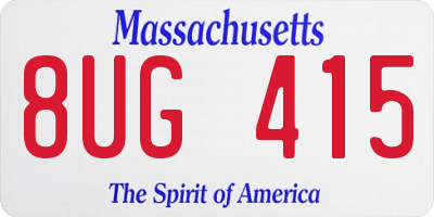 MA license plate 8UG415