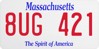MA license plate 8UG421