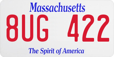 MA license plate 8UG422