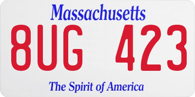 MA license plate 8UG423