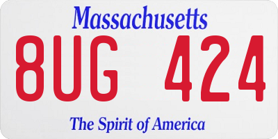MA license plate 8UG424