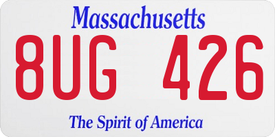 MA license plate 8UG426