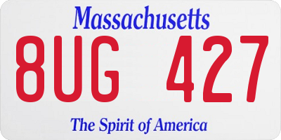 MA license plate 8UG427