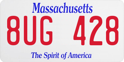 MA license plate 8UG428