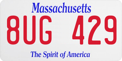 MA license plate 8UG429