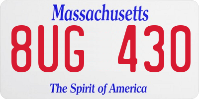 MA license plate 8UG430