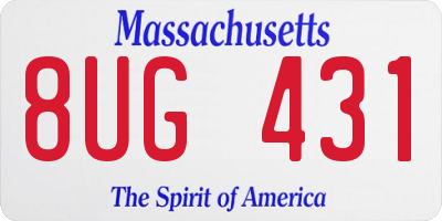 MA license plate 8UG431