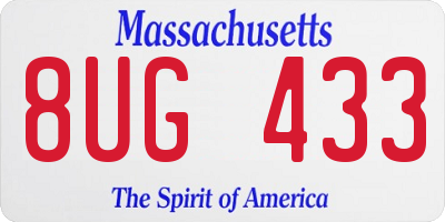 MA license plate 8UG433