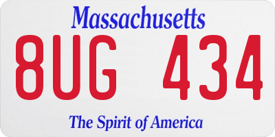 MA license plate 8UG434