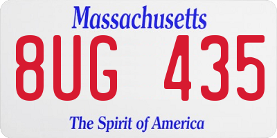 MA license plate 8UG435