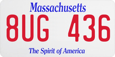 MA license plate 8UG436
