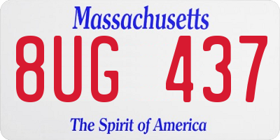 MA license plate 8UG437