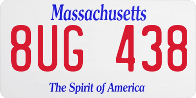 MA license plate 8UG438