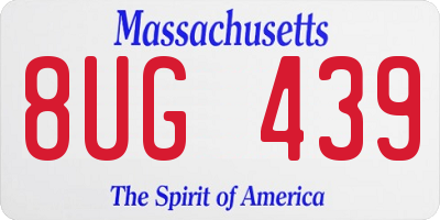 MA license plate 8UG439