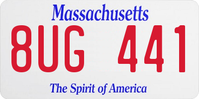 MA license plate 8UG441