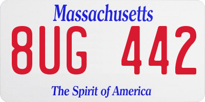MA license plate 8UG442
