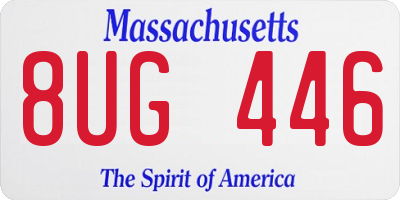MA license plate 8UG446
