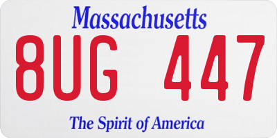 MA license plate 8UG447