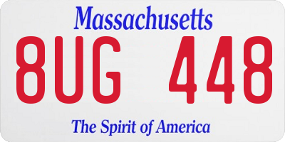 MA license plate 8UG448