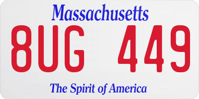 MA license plate 8UG449