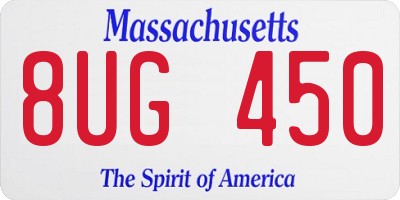 MA license plate 8UG450