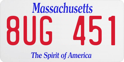 MA license plate 8UG451