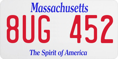 MA license plate 8UG452