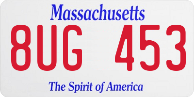 MA license plate 8UG453