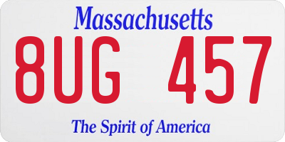 MA license plate 8UG457