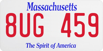MA license plate 8UG459