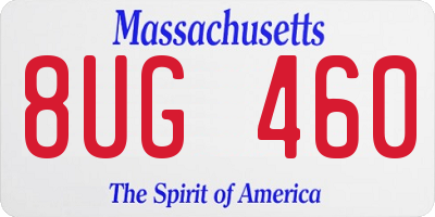 MA license plate 8UG460