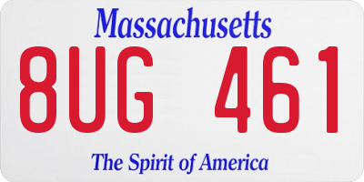 MA license plate 8UG461
