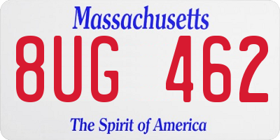 MA license plate 8UG462