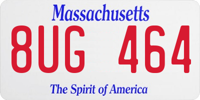 MA license plate 8UG464