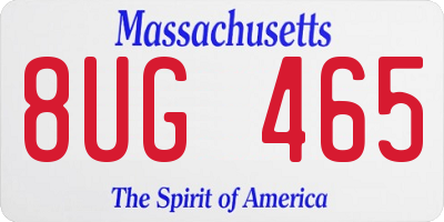 MA license plate 8UG465