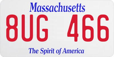 MA license plate 8UG466