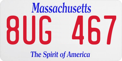 MA license plate 8UG467