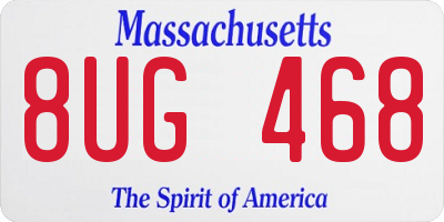 MA license plate 8UG468