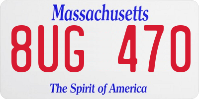 MA license plate 8UG470