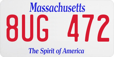 MA license plate 8UG472