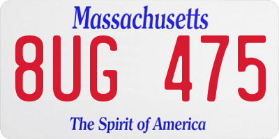 MA license plate 8UG475