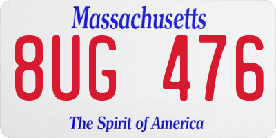 MA license plate 8UG476