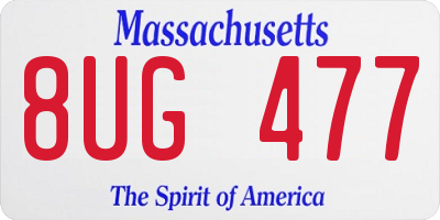 MA license plate 8UG477