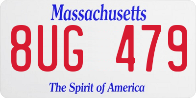 MA license plate 8UG479