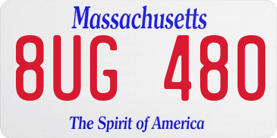 MA license plate 8UG480