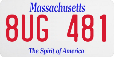 MA license plate 8UG481
