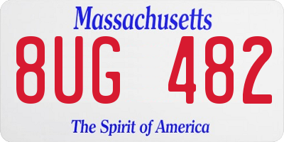 MA license plate 8UG482