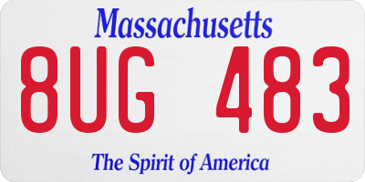 MA license plate 8UG483